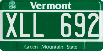VT license plate XLL692
