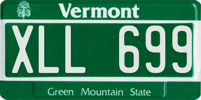 VT license plate XLL699