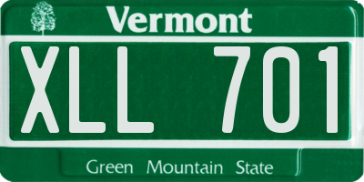 VT license plate XLL701