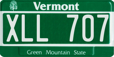 VT license plate XLL707