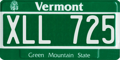 VT license plate XLL725