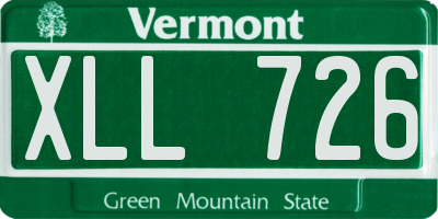 VT license plate XLL726