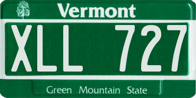 VT license plate XLL727