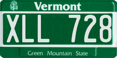 VT license plate XLL728