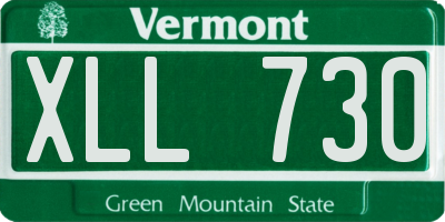 VT license plate XLL730