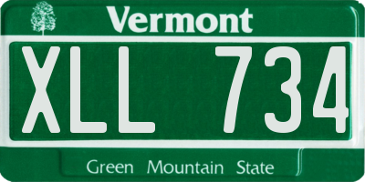 VT license plate XLL734