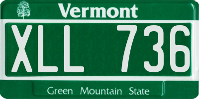VT license plate XLL736