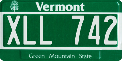 VT license plate XLL742