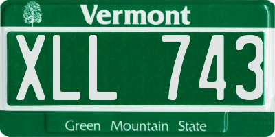 VT license plate XLL743