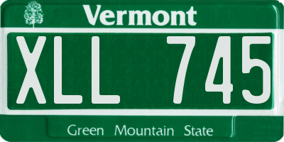 VT license plate XLL745