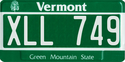 VT license plate XLL749