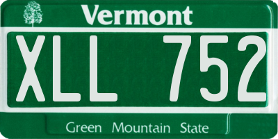 VT license plate XLL752