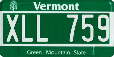 VT license plate XLL759