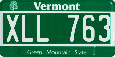 VT license plate XLL763