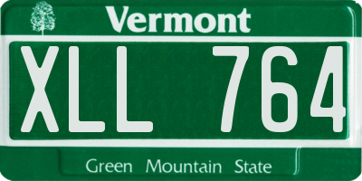 VT license plate XLL764
