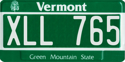 VT license plate XLL765
