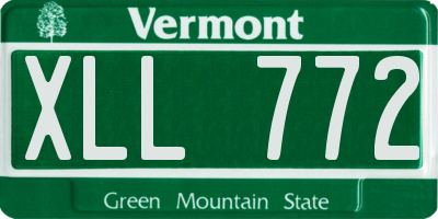 VT license plate XLL772