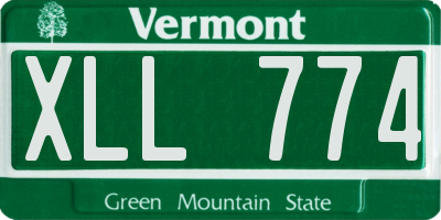 VT license plate XLL774