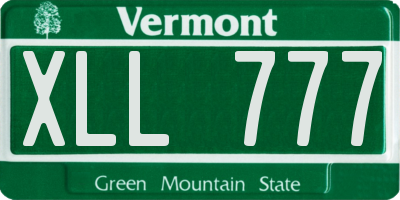 VT license plate XLL777