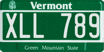 VT license plate XLL789