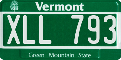 VT license plate XLL793