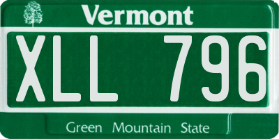 VT license plate XLL796