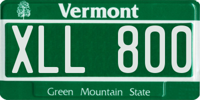 VT license plate XLL800
