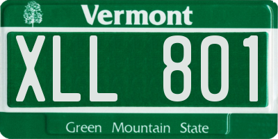 VT license plate XLL801