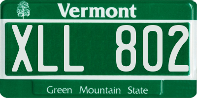 VT license plate XLL802