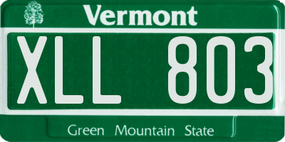 VT license plate XLL803