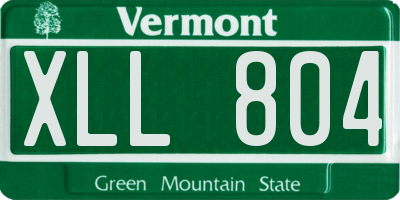 VT license plate XLL804