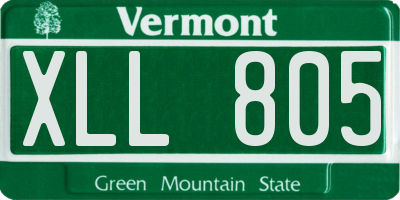 VT license plate XLL805