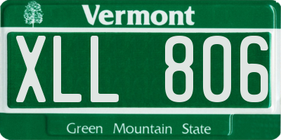 VT license plate XLL806