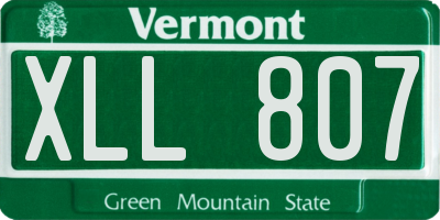 VT license plate XLL807