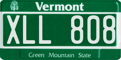 VT license plate XLL808
