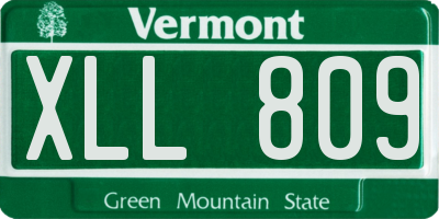 VT license plate XLL809