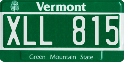 VT license plate XLL815