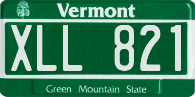 VT license plate XLL821