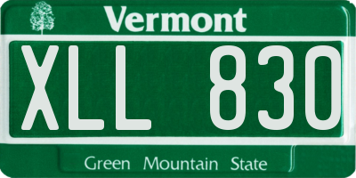 VT license plate XLL830