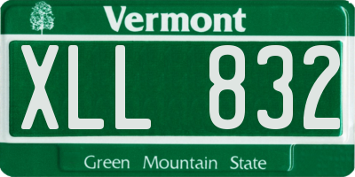 VT license plate XLL832