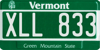 VT license plate XLL833