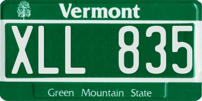 VT license plate XLL835