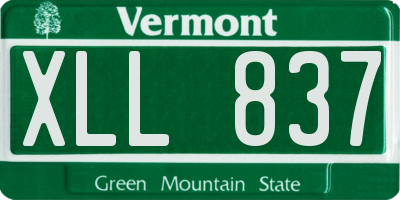 VT license plate XLL837