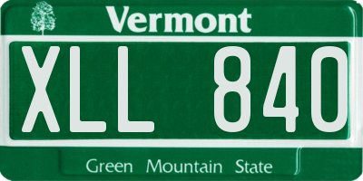 VT license plate XLL840