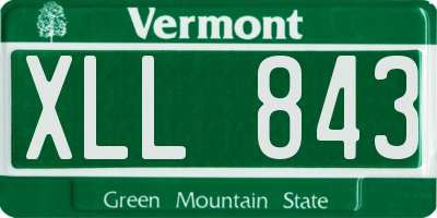 VT license plate XLL843