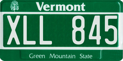 VT license plate XLL845