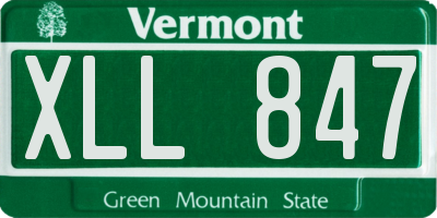 VT license plate XLL847