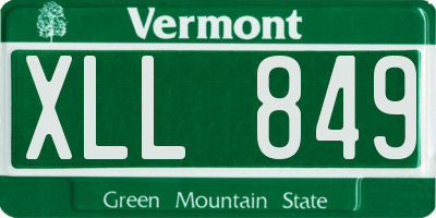 VT license plate XLL849