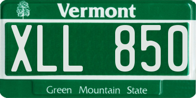 VT license plate XLL850