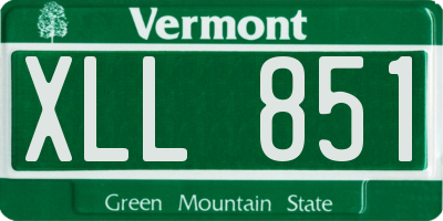VT license plate XLL851
